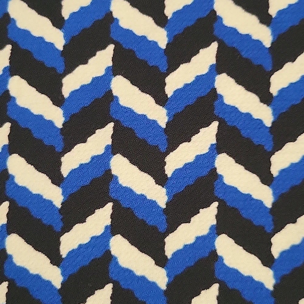 Zara Women Mod Short Sleeve‎ Shirt Dress Blue white black Chevron Small